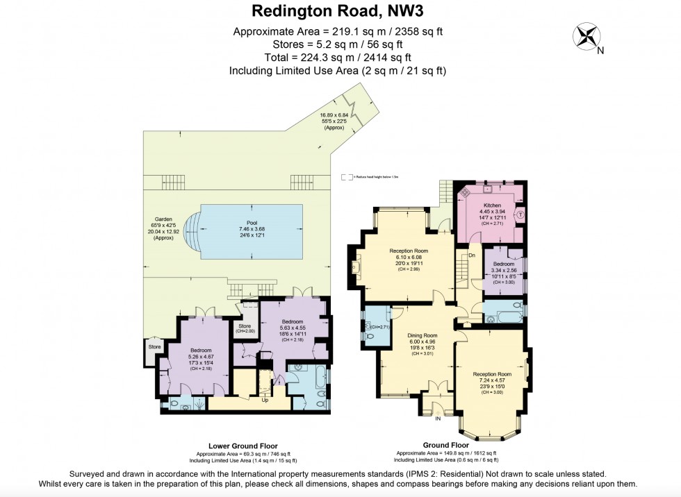 Floorplan for Redington Road, Hampstead