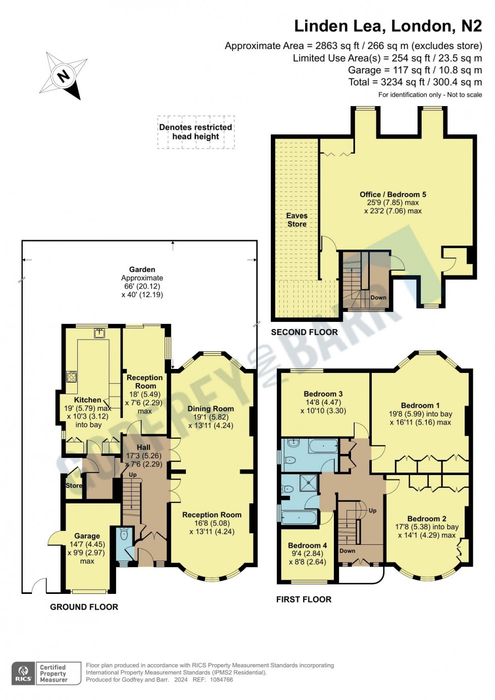 Floorplan for Linden Lea, Hampstead Garden Suburb