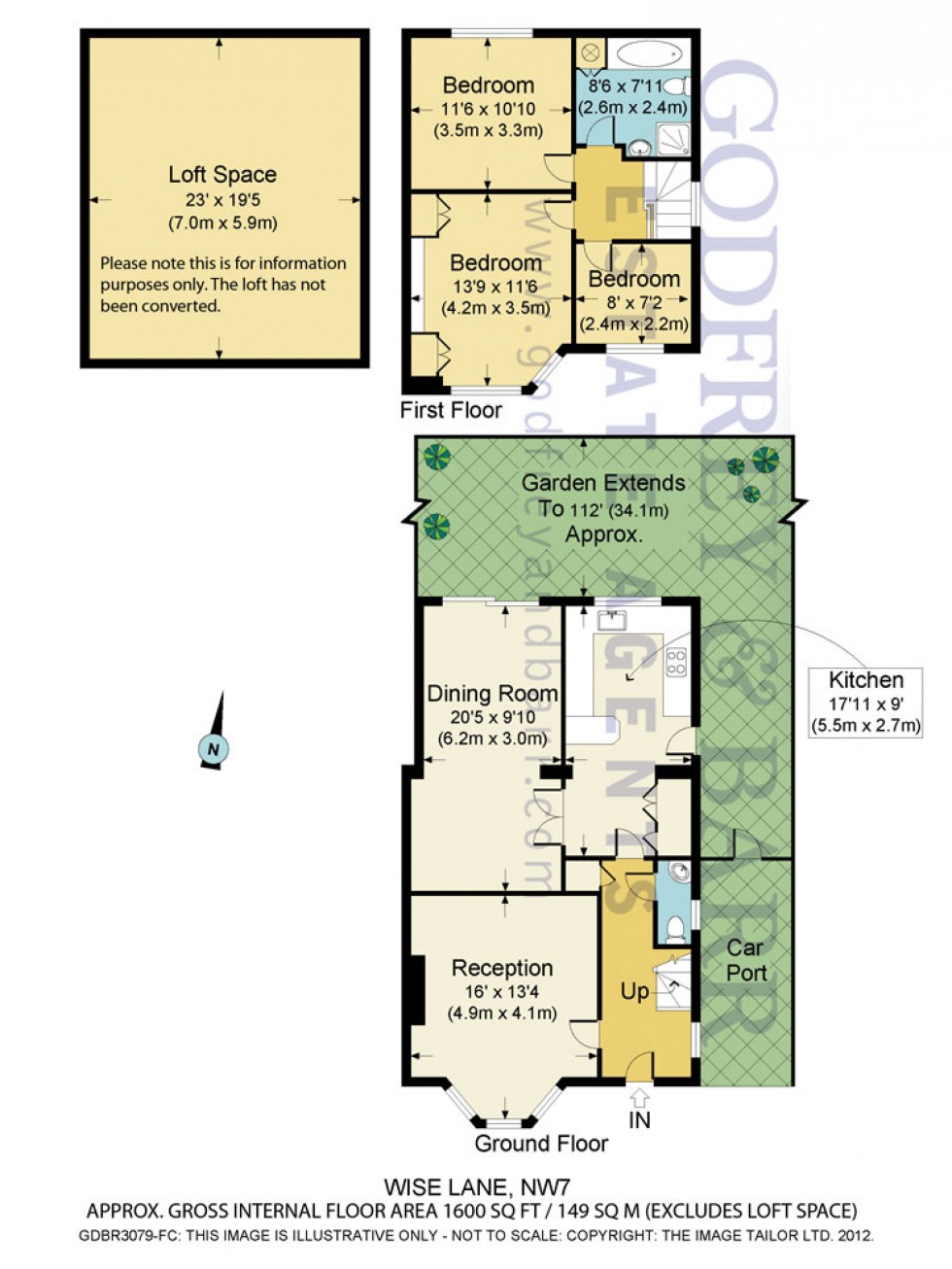 Floorplan for Wise Lane, Mill Hill