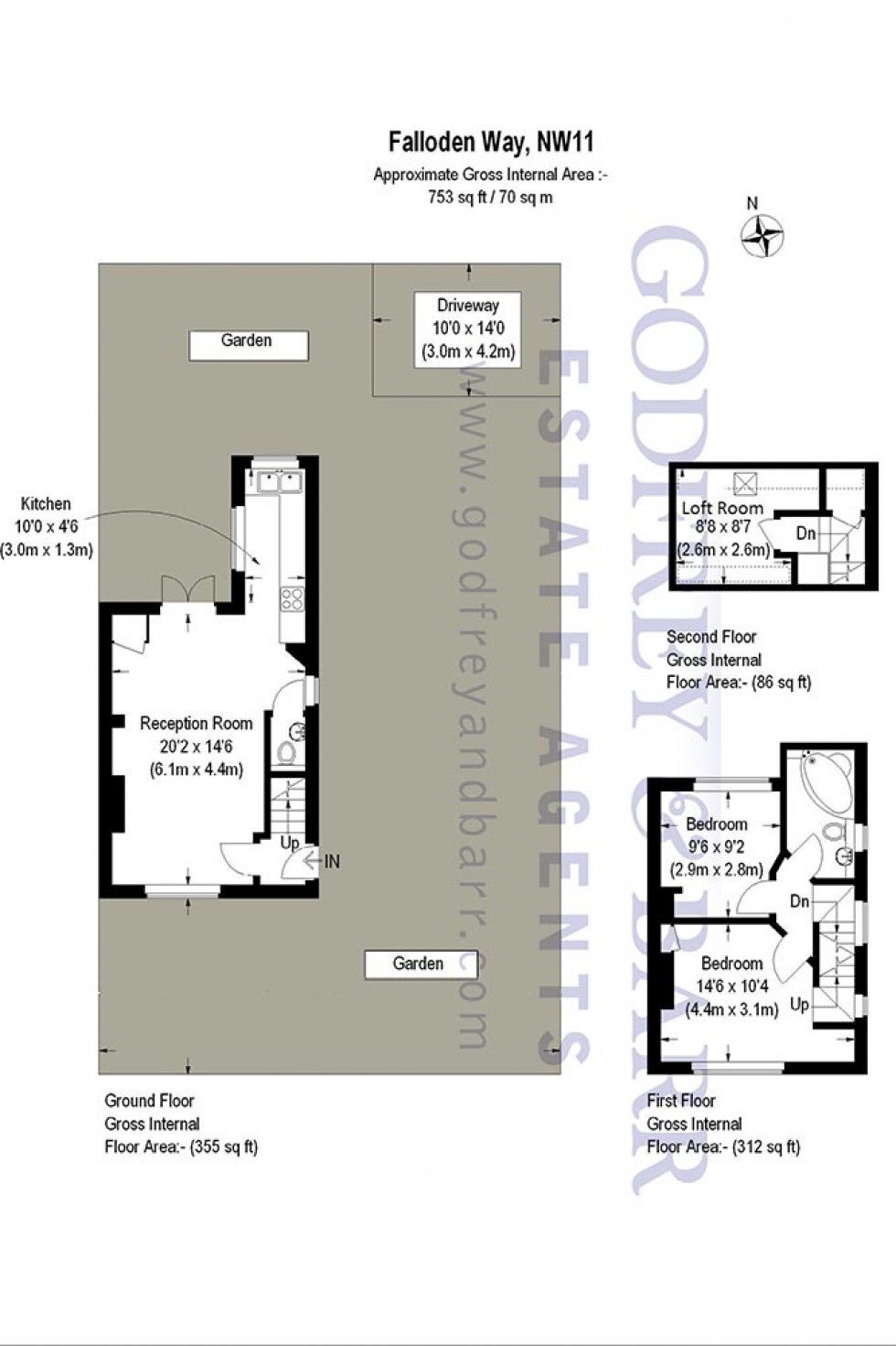 Floorplan for Falloden Way, Hampstead Garden Suburb