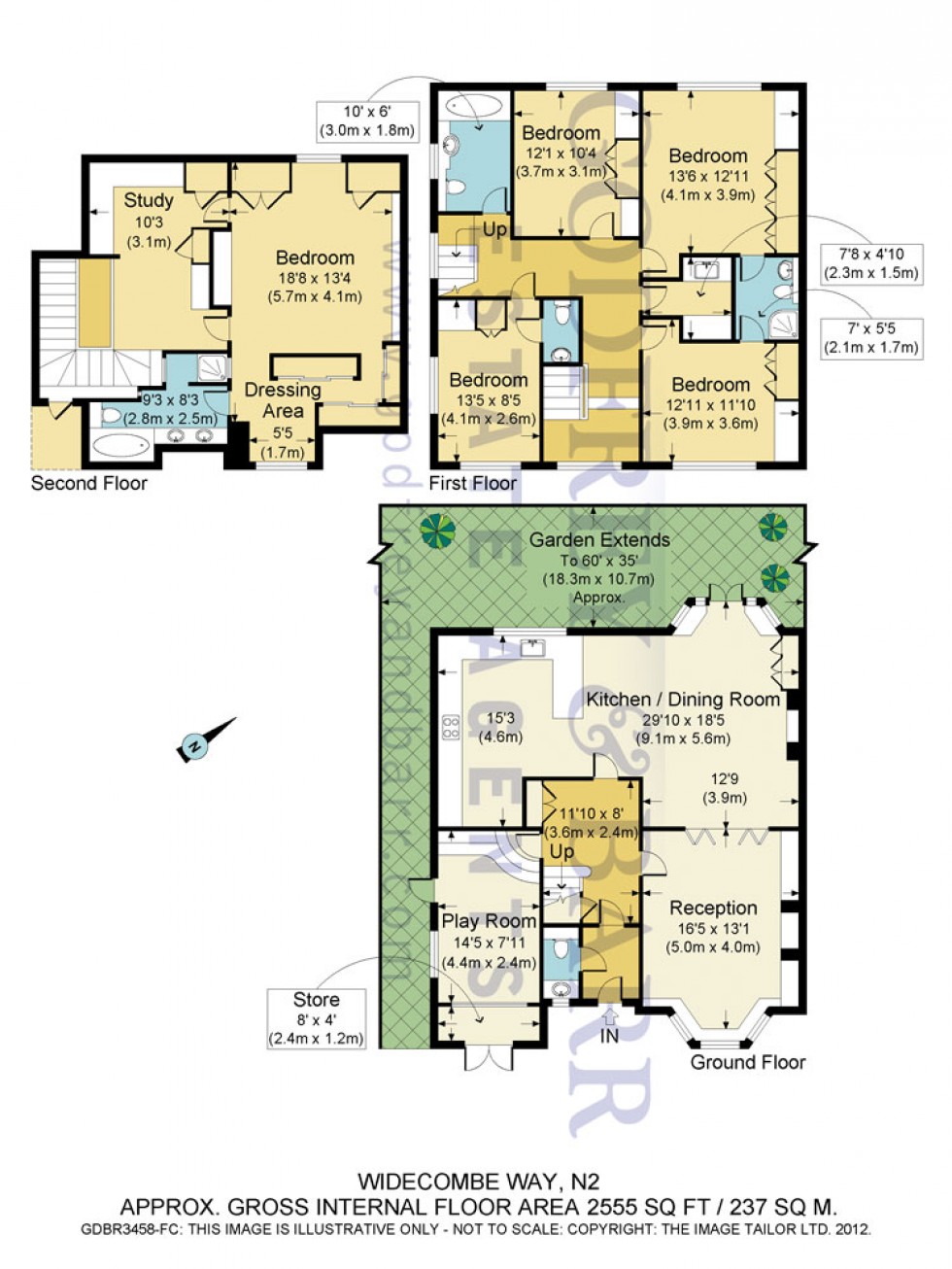 Floorplan for Widecombe Way, Hampstead Garden Suburb