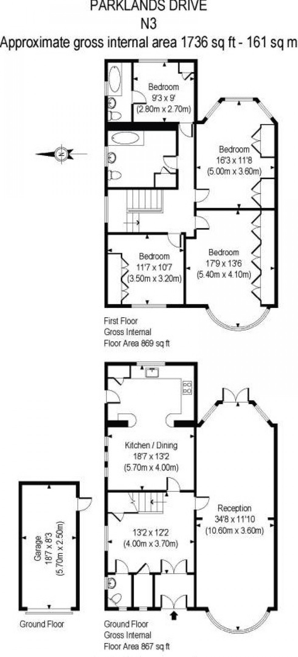 Floorplan for Parklands Drive, Finchley