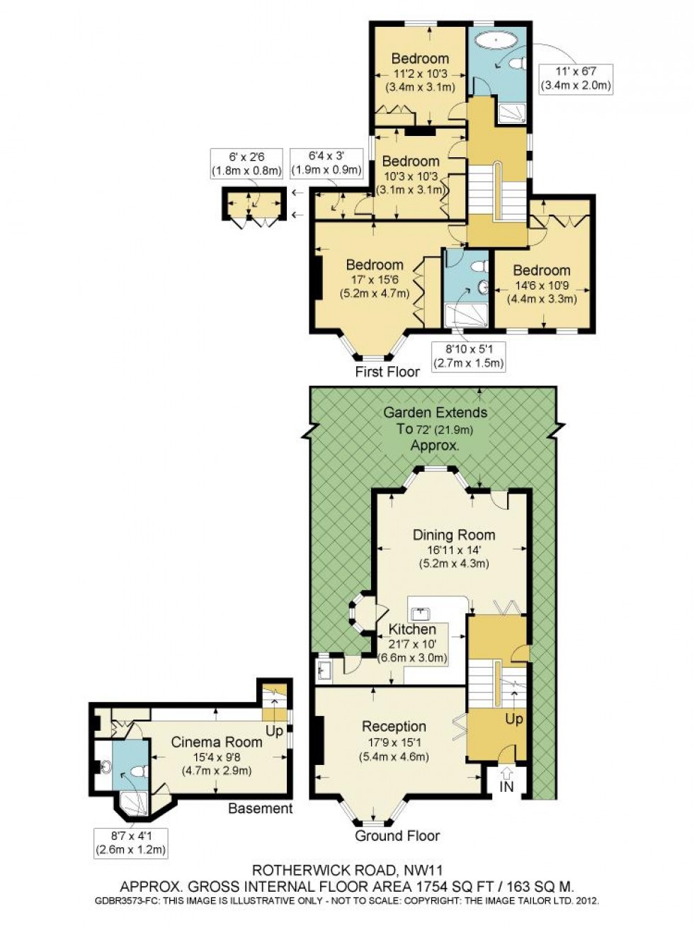 Floorplan for Rotherwick Road, Hampstead Garden Suburb