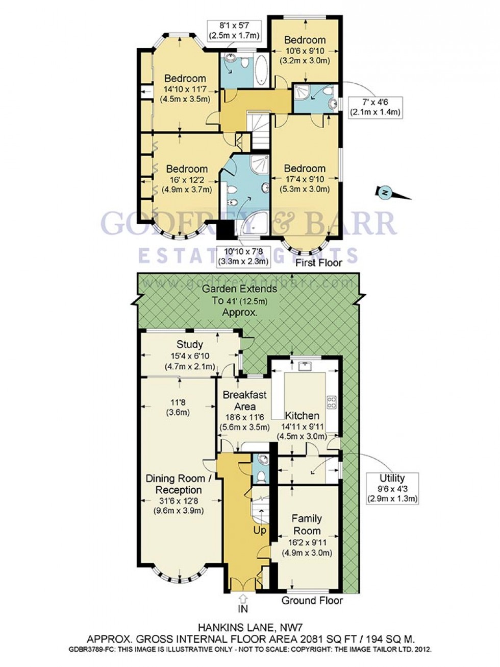 Floorplan for Hankins Lane, Mill Hill