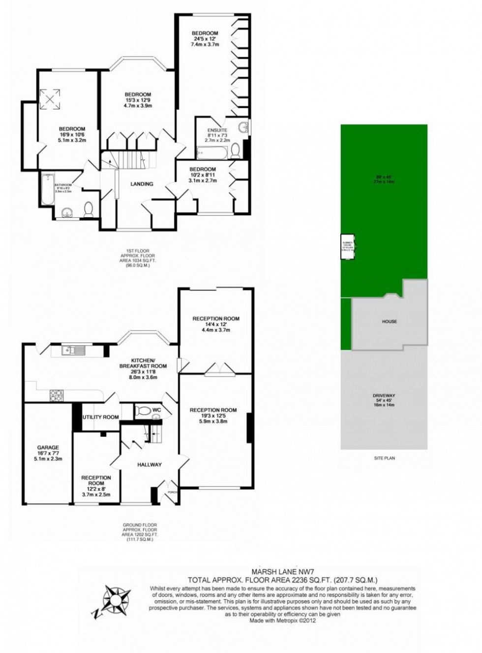 Floorplan for Marsh Lane, Mill Hill