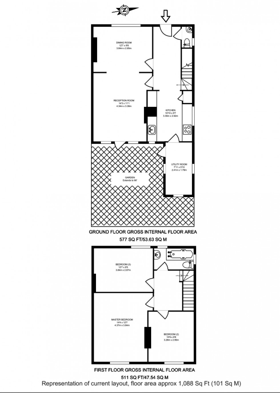 Floorplan for Asmuns Hill, Hampstead Garden Suburb