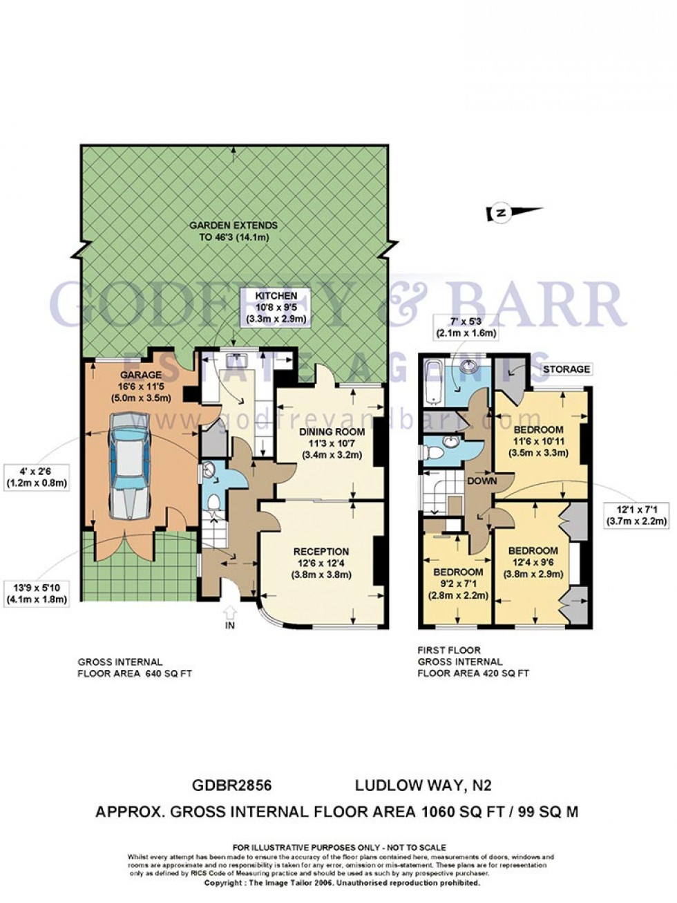 Floorplan for Ludlow Way, Hampstead Garden Suburb