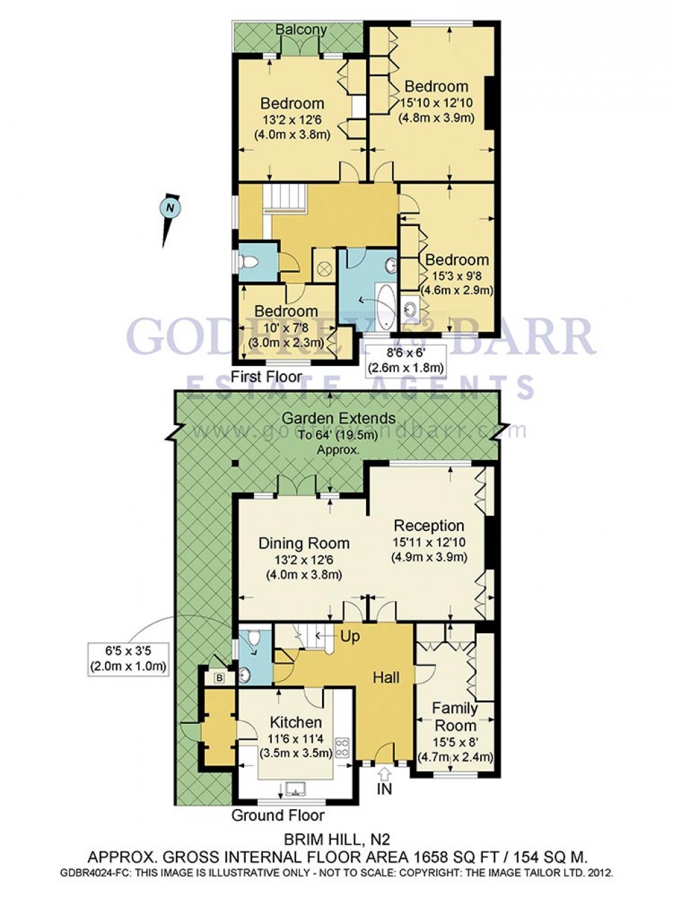 Floorplan for Brim Hill, Hampstead Garden Suburb