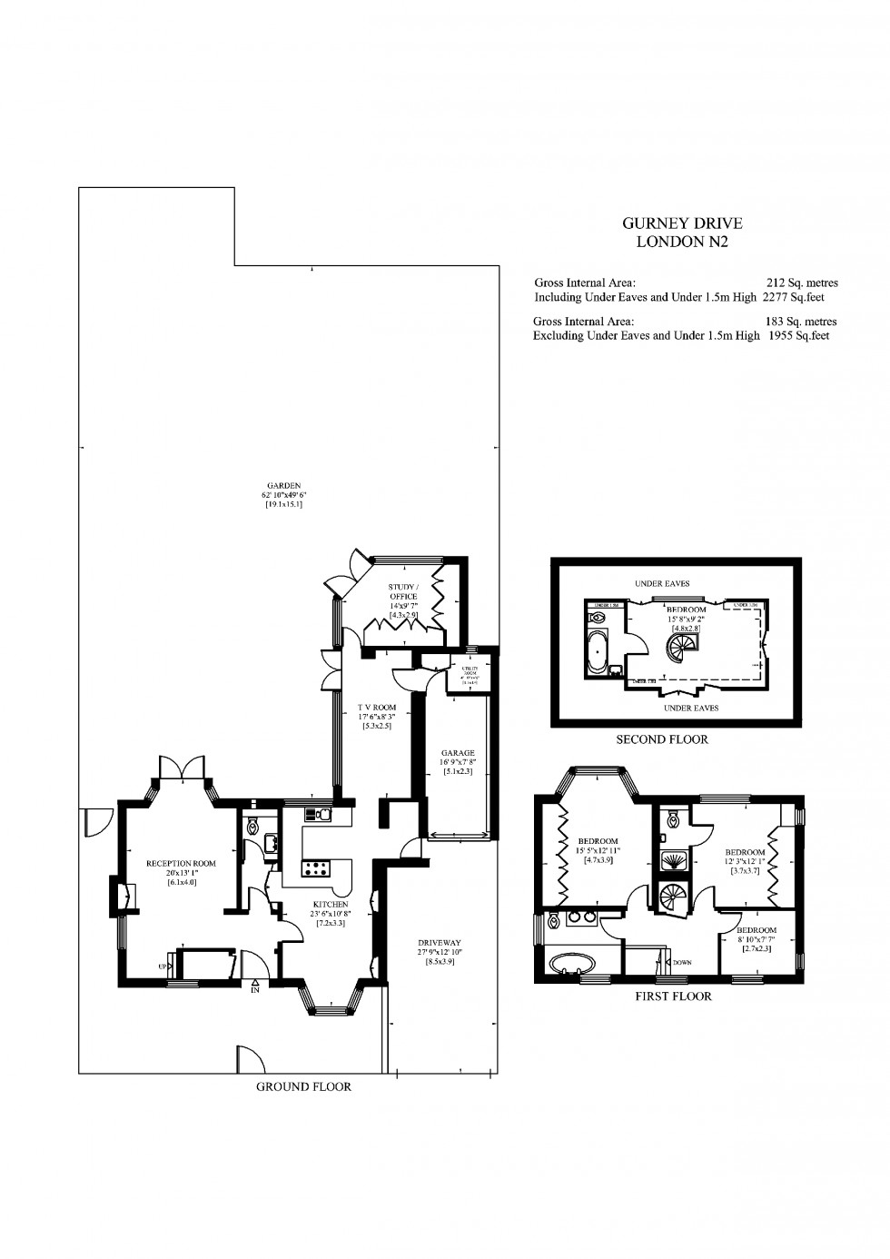 Floorplan for Gurney Drive, Hampstead Garden Suburb