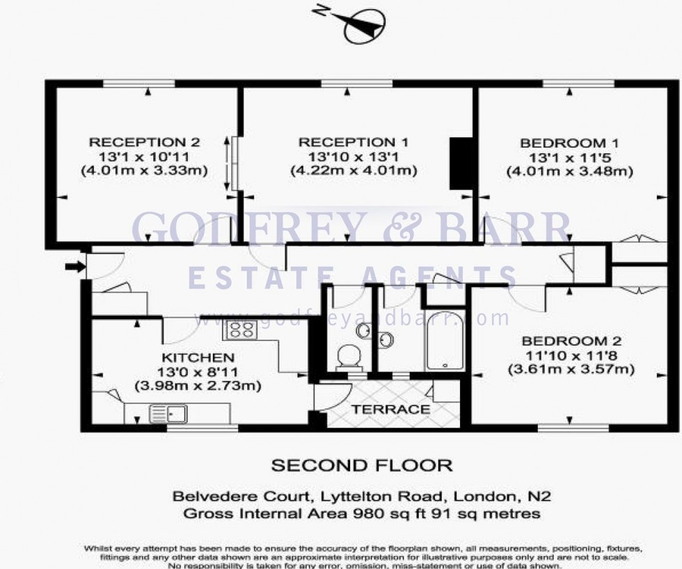 Floorplan for Belvedere Court, Hampstead Garden Suburb