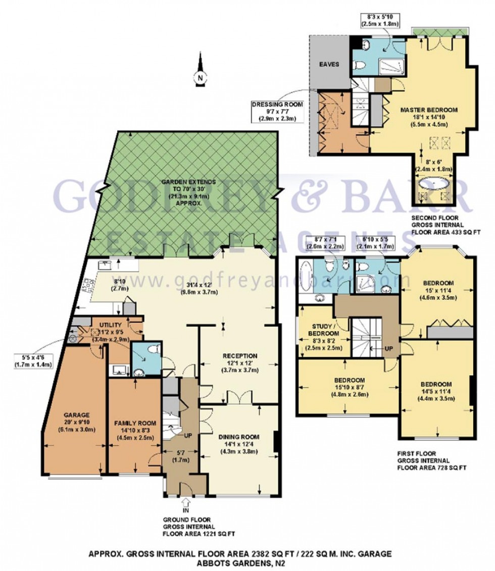 Floorplan for Abbots Gardens, Hampstead Garden Suburb Borders / East Finchley