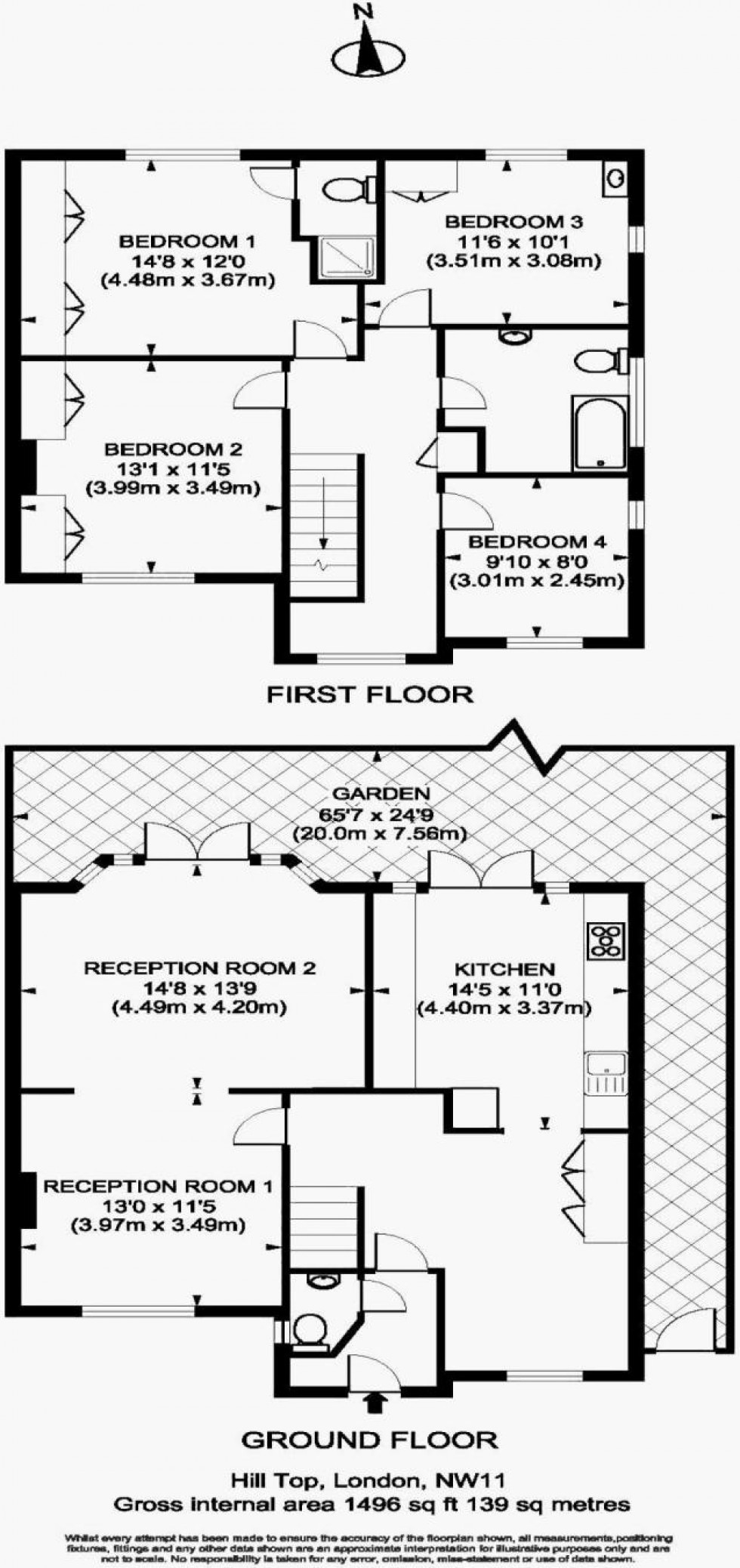 Floorplan for Hill Top, Hampstead Garden Suburb