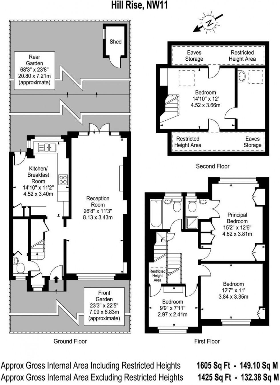 Floorplan for Hill Rise, Hampstead Garden Suburb