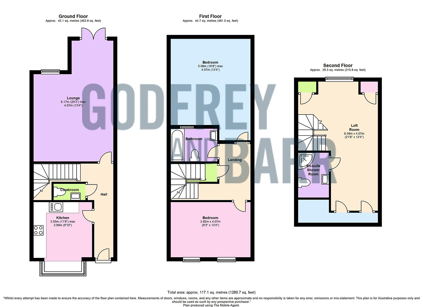 Godfrey & Barr Estate Agents Floorplan for Brackenbury Road, East