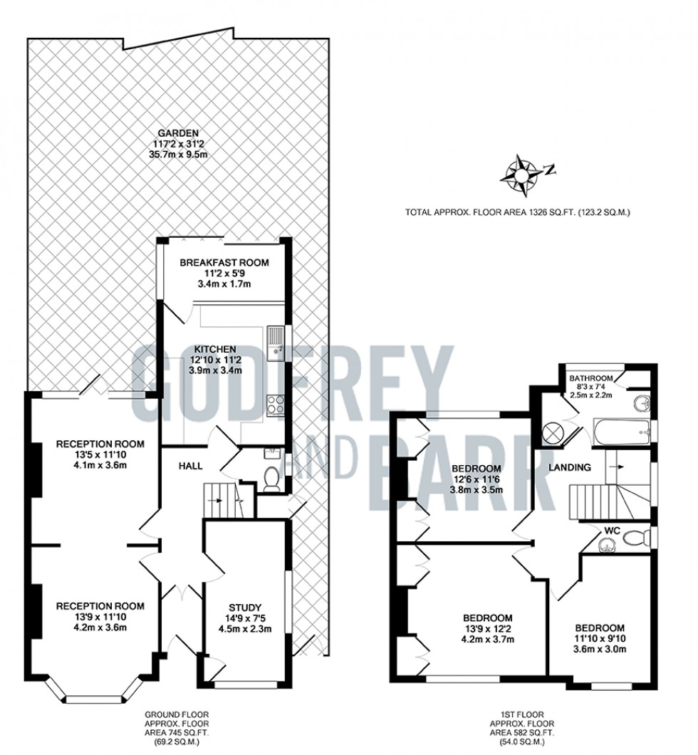 Floorplan for Greenhalgh Walk, Hampstead Garden Suburb