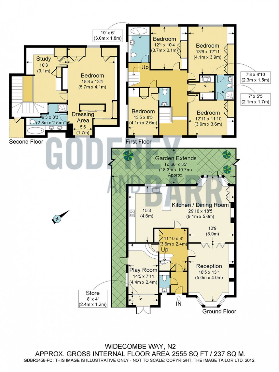 Floorplan for Widecombe Way, Hampstead Garden Suburb