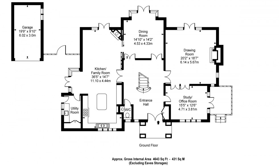 Floorplan for Crown Close, Mill HIll
