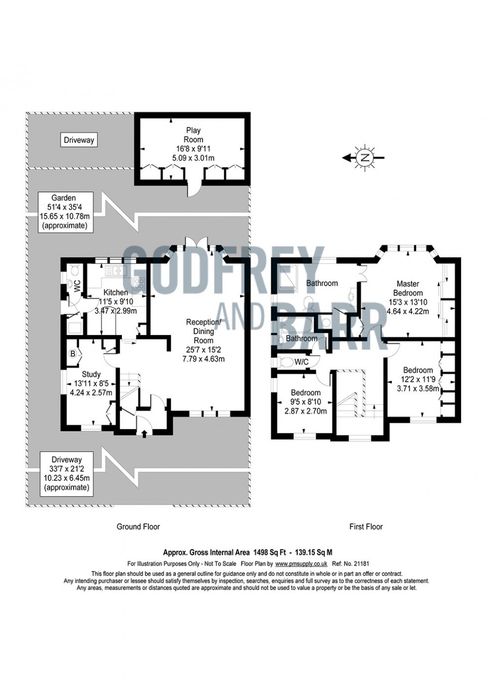 Floorplan for Ossulton Way, Hampstead Garden Suburb