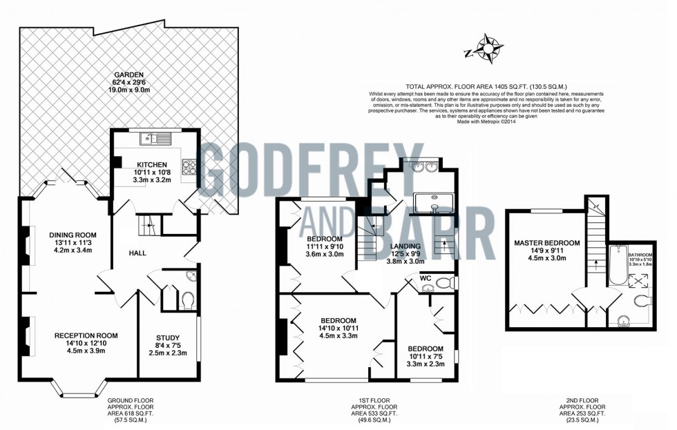 Floorplan for Hill Rise, Hampstead Garden Suburb