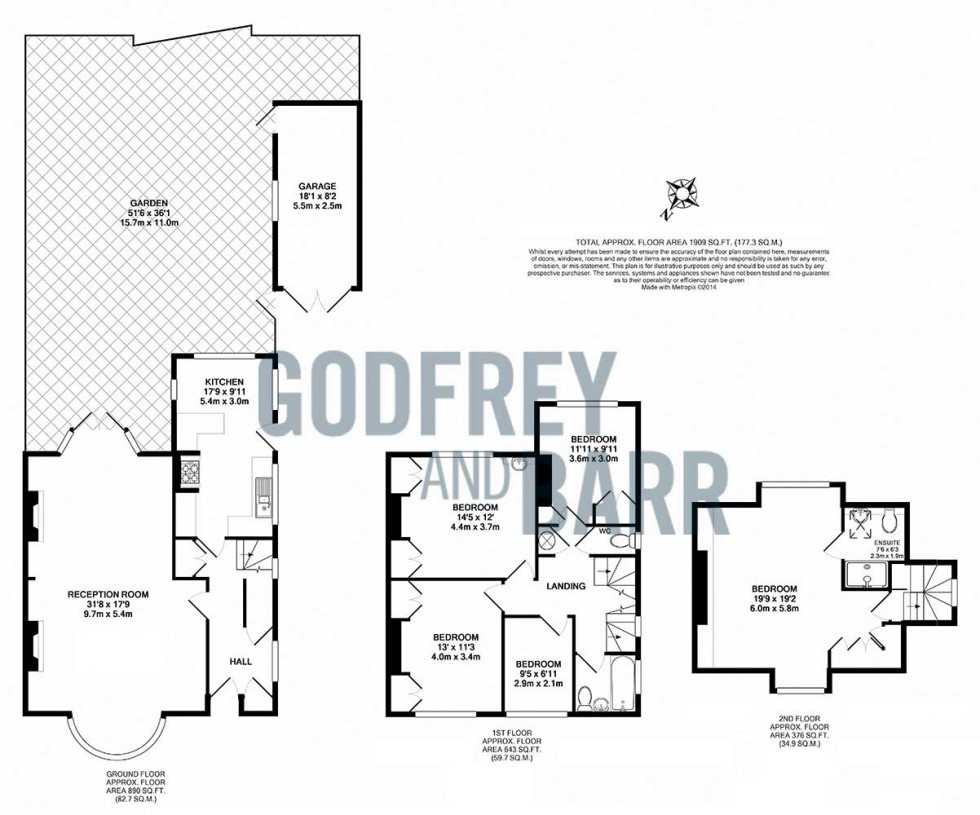 Floorplan for Northway, Hampstead Garden Suburb