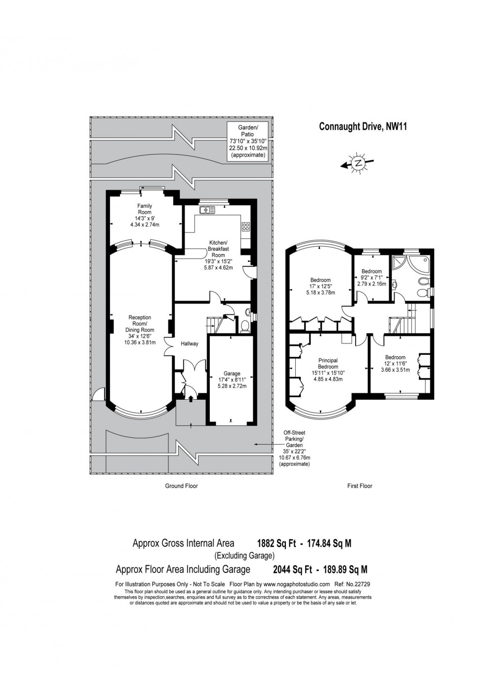 Floorplan for Connaught Drive, Hampstead Garden Suburb borders