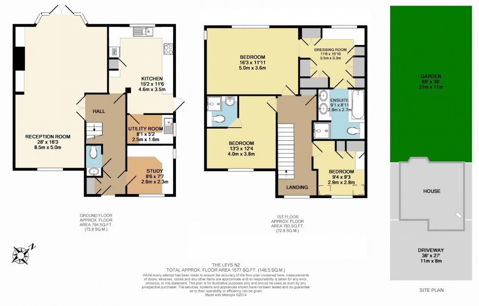 Floorplan for The Leys, Hampstead Garden Suburb