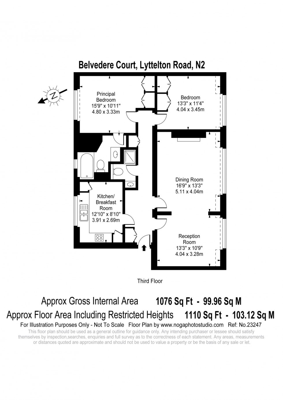 Floorplan for Belvedere Court, Lyttelton Road, Hampstead Garden Suburb