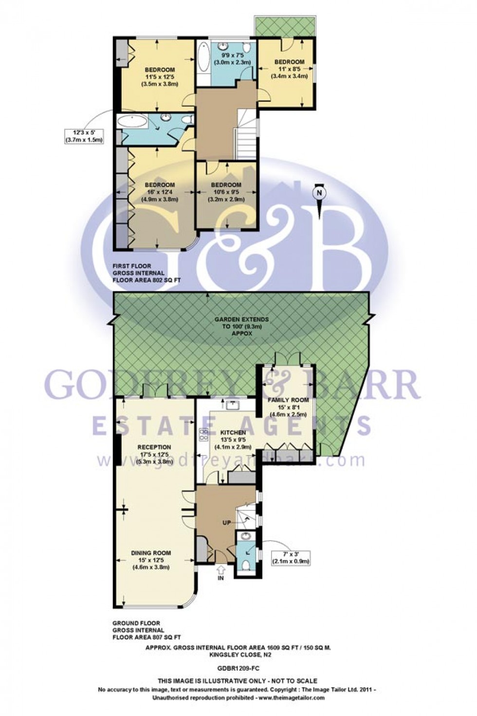 Floorplan for Kingsley Close, Hampstead Garden Suburb, N2 0ES