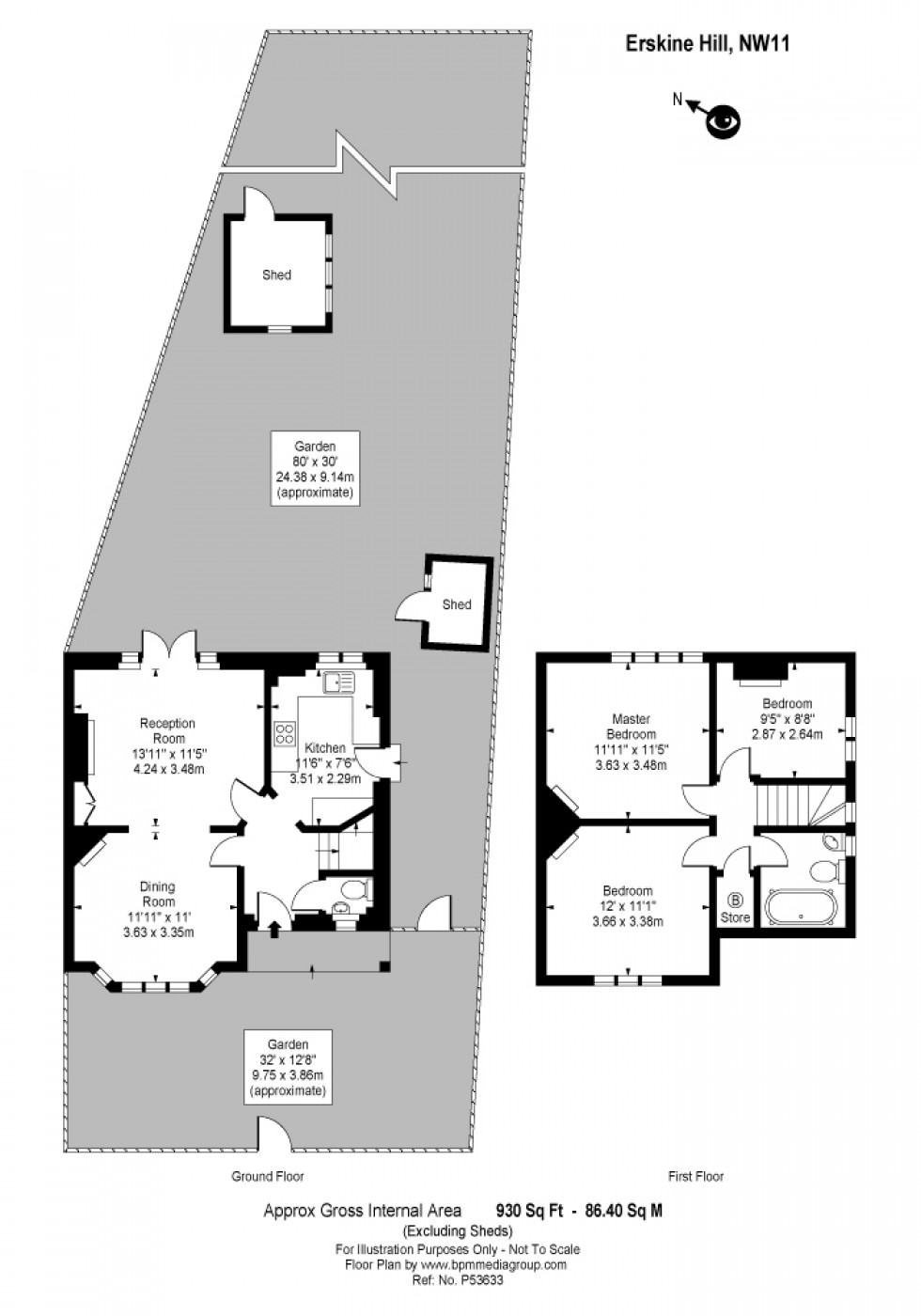 Floorplan for Erskine Hill, Hampstead Garden Suburb