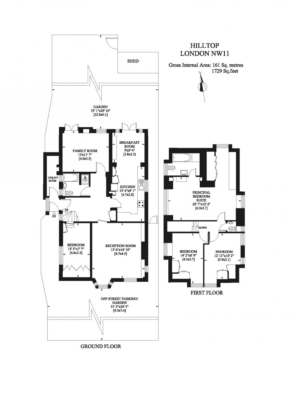 Floorplan for Hill Top, Hampstead Garden Suburb