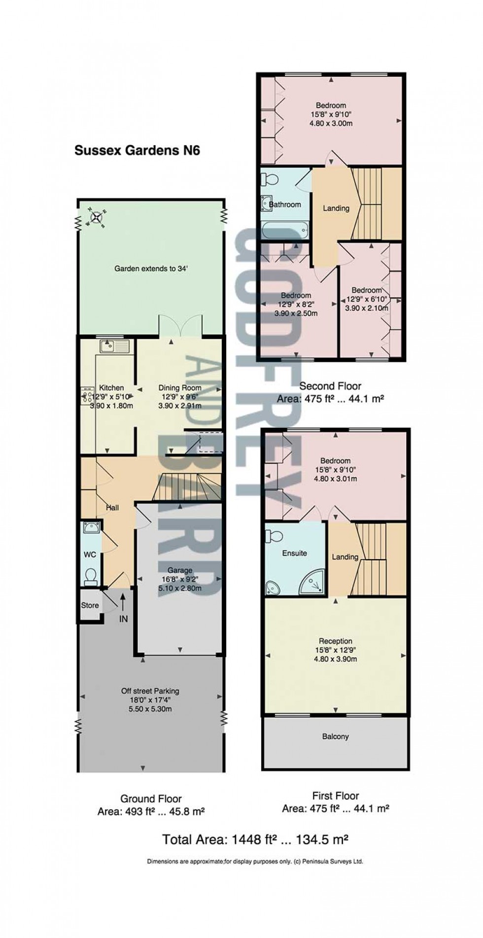 Floorplan for Sussex Gardens, Highgate