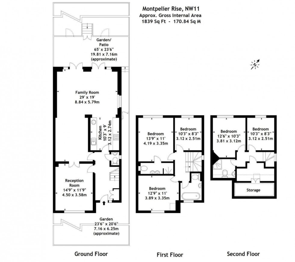 Floorplan for Montpelier Rise, Golders Green