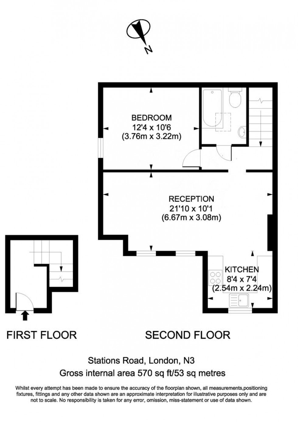 Floorplan for Station Road, Finchley