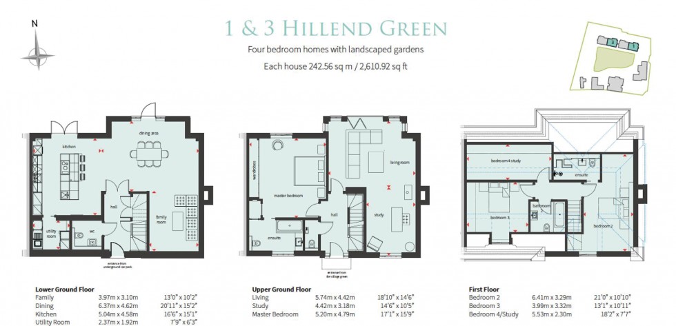Floorplan for The Village Green, The Ridgeway, Mill HIll