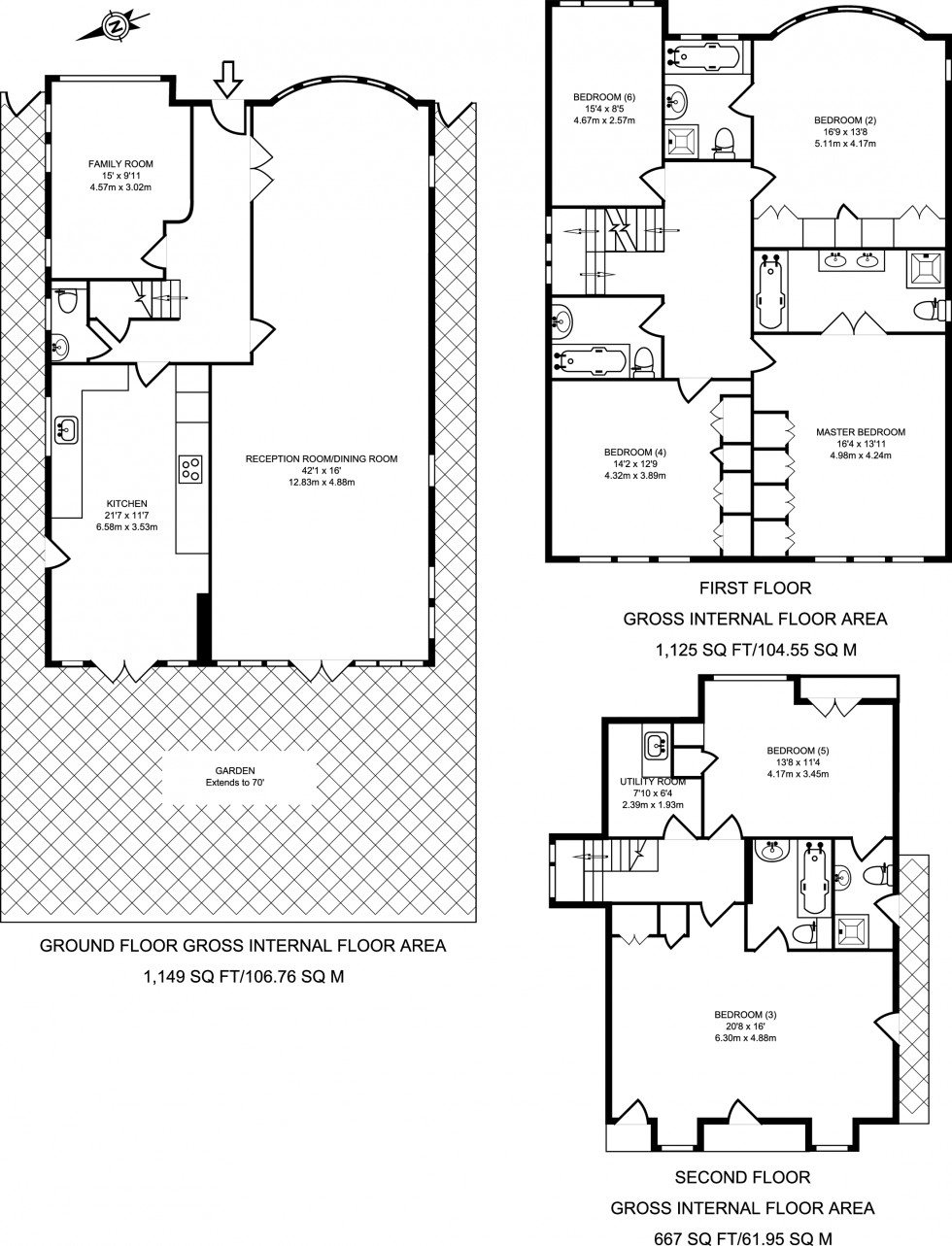 Floorplan for Kingsley Way, Hampstead Garden Suburb