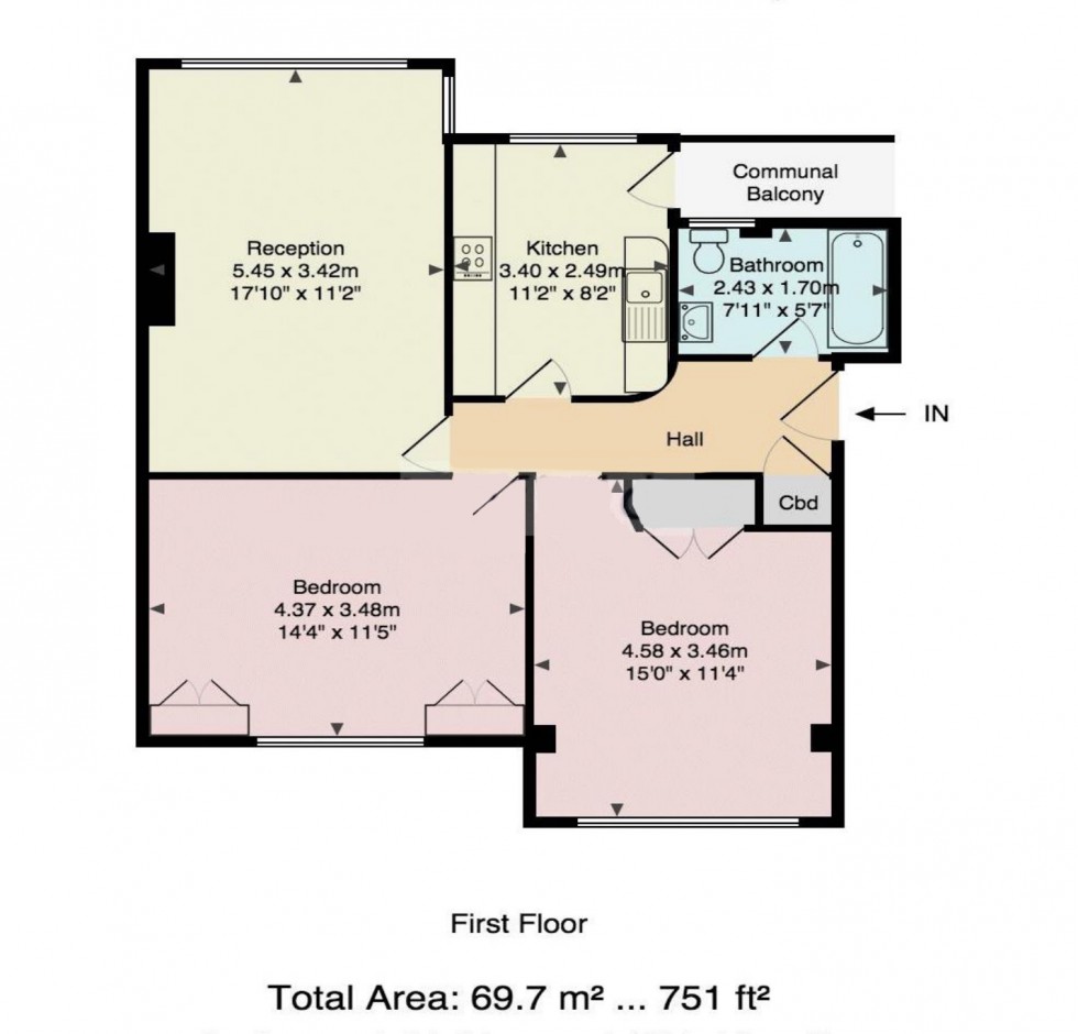 Floorplan for Monarch Court, Hampstead Garden Suburb