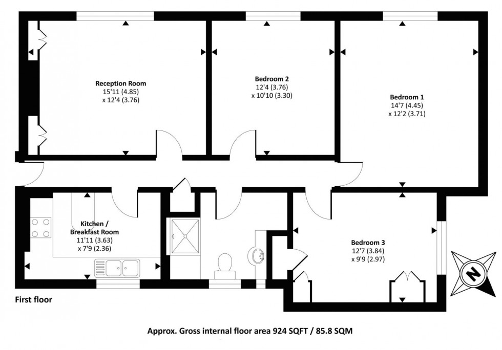 Floorplan for Brookland Rise, Hampstead Garden Suburb