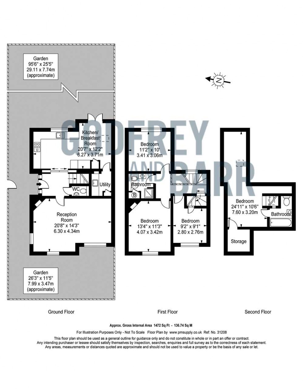 Floorplan for Coleridge Walk, Hampstead Garden Suburb