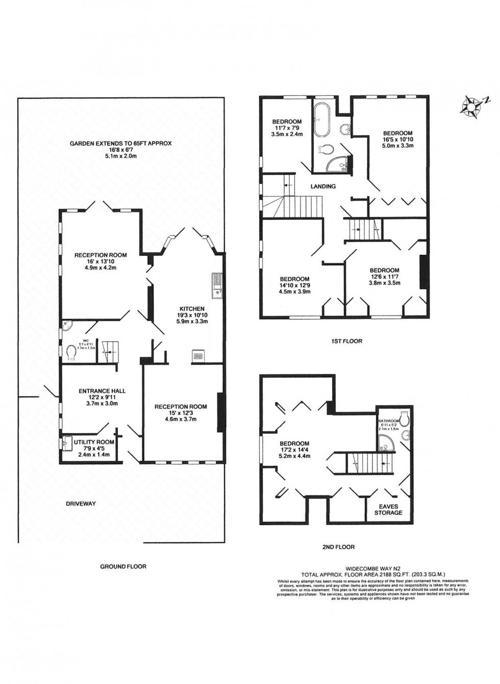 Floorplan for Widecombe Way, Hampstead Garden Suburb