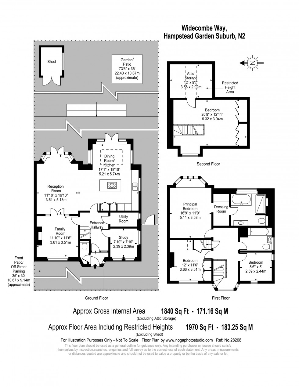 Floorplan for Widecombe Way, Hampstead Garden Suburb