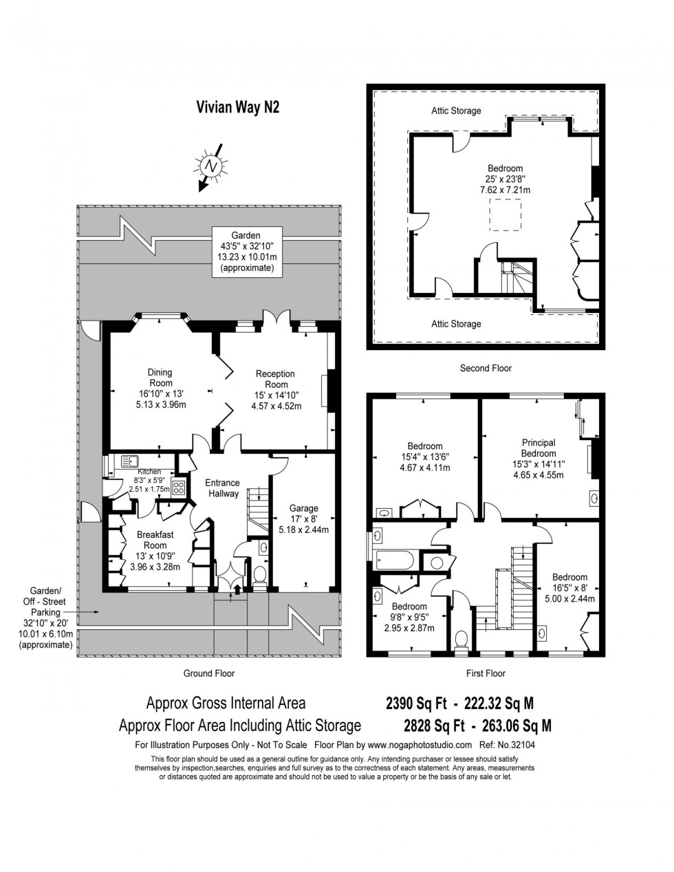 Floorplan for Vivian Way, Hampstead Garden Suburb