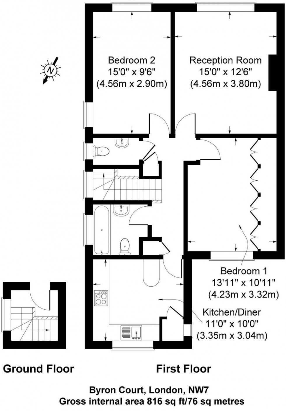 Floorplan for Byron Road, Mill Hill