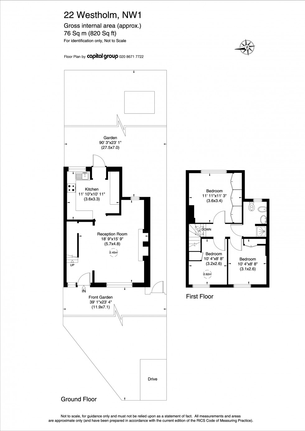 Floorplan for Westholm, Hampstead Garden Suburb