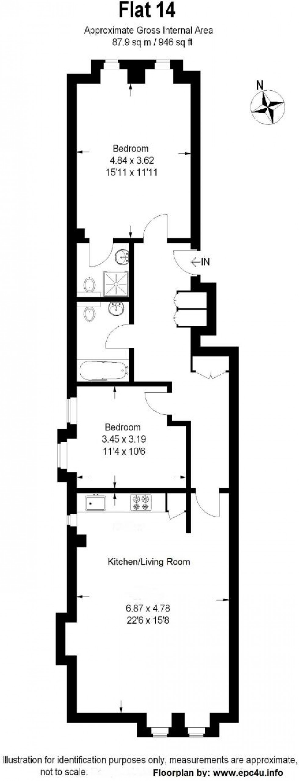 Floorplan for Courtyard House, Mil Hill