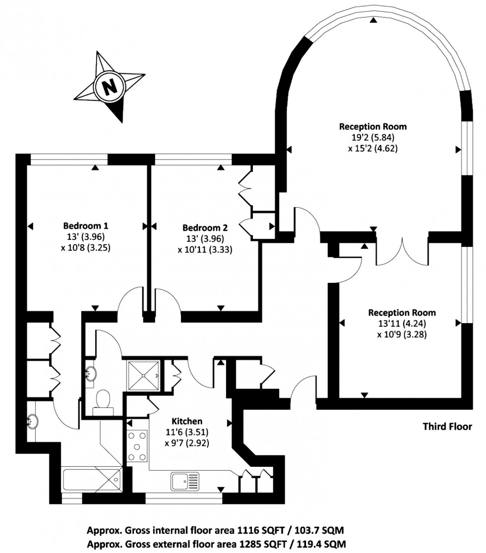 Floorplan for Belvedere Court, Hampstead Garden Suburb