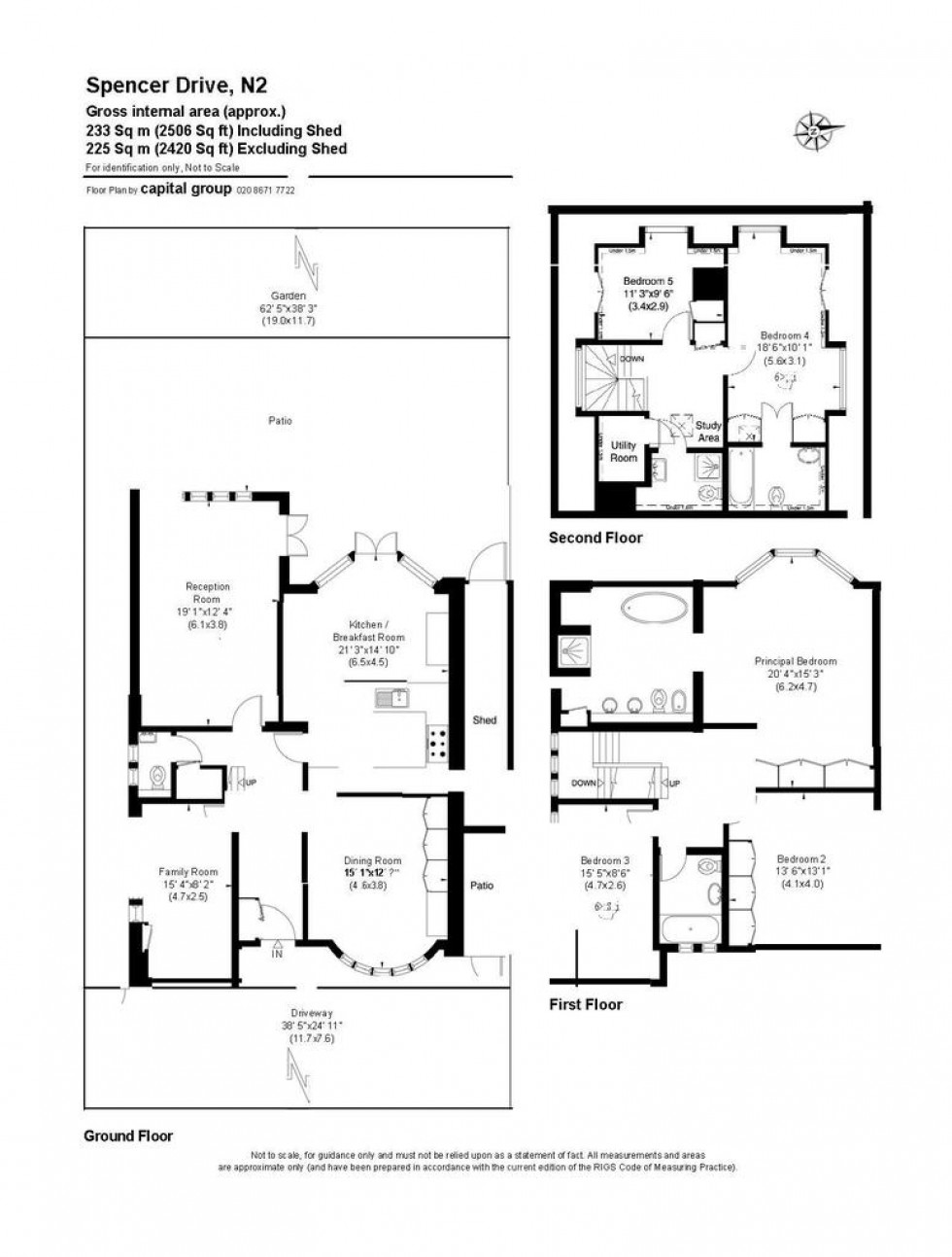 Floorplan for Spencer Drive, Hampstead Garden Suburb