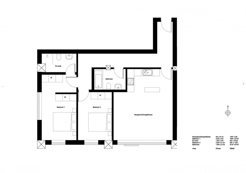Floorplan for The Lofts, Mill Hill