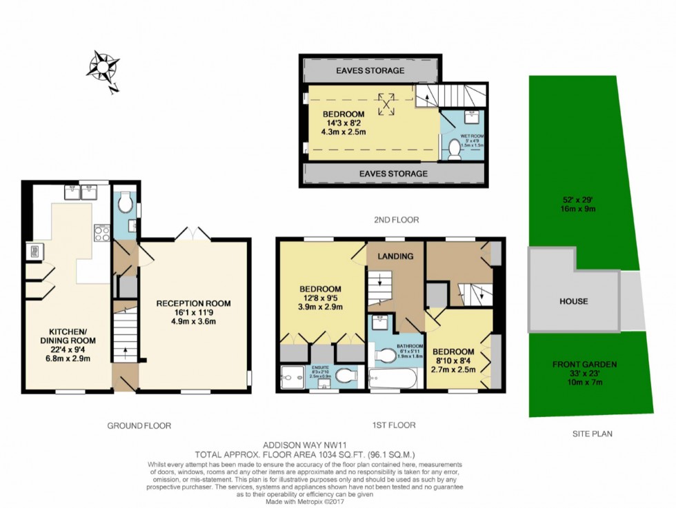 Floorplan for Addison Way, HampsteadGarden Suburb