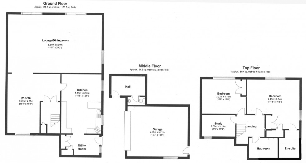 Floorplan for Eleanor Crescent, Mill Hill Village