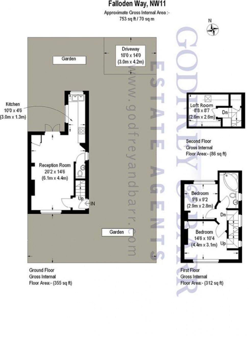 Floorplan for Falloden Way, Hampstead Garden Suburb